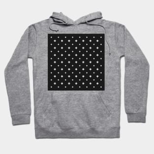 White Flower Pattern (Black) Hoodie